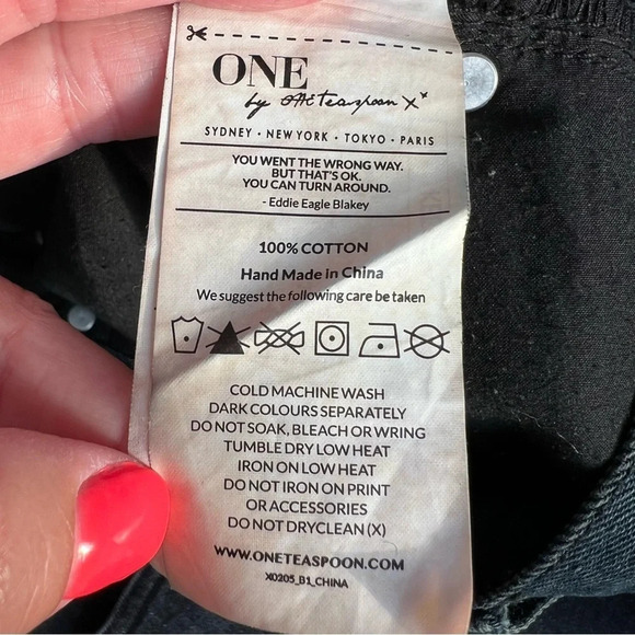 One Teaspoon Black Denim Junkyard Destroyed Mini Skirt Size 25 - Picture 15 of 15